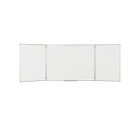 Bi-Office Earth - Pizarra Blanca Magnética Triptica en Acero Esmaltado, 90 x 60 cm cerrada, 180 x 60 cm abierta