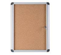 Bi-Office Enclore Extra - Vitrina de Interior de Corcho con Puerta de Acrílico y Cerradura, 490x664mm - 4xA4