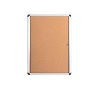 Bi-Office Enclore Extra - Vitrina de Interior de Corcho con Puerta de Acrílico y Cerradura, 723 x 984mm - 9x A4