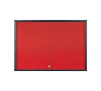 Bi-Office Exhibit Extra Vitrina para Exhibición con Superficie de Fieltro Rojo, 10xA4, Puerta de Vidrio, Marco de Aluminio en Antracita