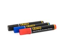 Bi-Office InkstringXL Rotulador para Pizarra Blanca de Tinta Gel con Punta de 3mm - Colores Rojo, Azul y Negro, Paquete de 3