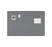 Bi-Office New Basic - Tablero de fieltro gris, marco de color negro, 885 x 585 mm