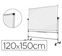 Bi-office Pizarra Blanca Doble Cara Vitrificada Magnética Volteable 120x150 cm