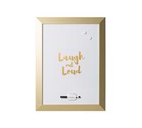Bi-Office - Pizarra Blanca Kamashi "LOL", Magnético, Borrado en Seco, Marco MDF dorado, 45x60cm