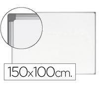 Pizarra blanca bi-office earth-it magnetica de acero vitrificado marco de aluminio 100 x 150 cm con bandeja para