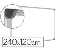 Pizarra blanca bi-office magnetica maya w ceramica vitrificada marco de aluminio 240 x 120 cm con bandeja para