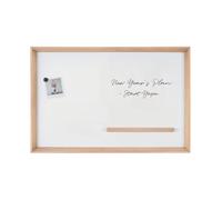 Bi-Office Pizarra Blanca Magnética, Superficie De Acero Lacado En Seco, Marco De Madera De Pino, 90 X 60 Cm
