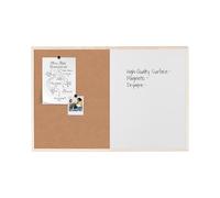 Bi-Office Pizarra Combinada De Doble Uso, Blanca Magnética Y Corcho, 90 X 60 Cm