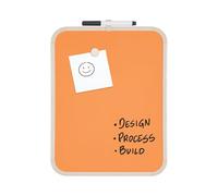 Bi-Office Pizarra magnética Easy Tangerine, 216 x 279 mm, superficie de acero lacado, marco de plástico beige