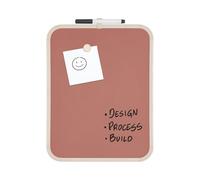 Bi-Office Pizarra magnética Easy Terracotta, 216 x 279 mm, superficie de acero lacado, marco de plástico beige