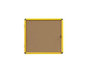 Bi-Office Ultrabrite - Vitrina de corcho con marco de aluminio, 12 x A4, color amarillo