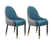 BiaBuiMM Juego de 2 Sillas de Comedor Modernas, Tapizadas En Piel Napa, para Cocina, Sala de Estar y Restaurantes, Construcción Sólida y Estable(Blue)