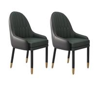 BiaBuiMM Juego de 2 Sillas de Comedor Modernas, Tapizadas En Piel Napa, para Cocina, Sala de Estar y Restaurantes, Construcción Sólida y Estable(Green)