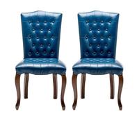 BiaBuiMM Juego de 2 Sillas de Comedor, Sillas de Cocina con Respaldo Suave, Cómodas y Duraderas, para El Hogar, Restaurante, Cafetería, Hotel(Blue)