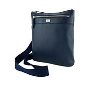 Biagiotti Bandolera de Hombre con Correa Ajustable, Multibolsillos de Piel Auténtica