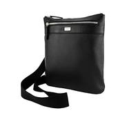 Biagiotti Bandolera de Hombre con Correa Ajustable, Multibolsillos de Piel Auténtica