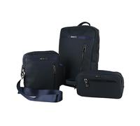 Biagiotti Hombre - Set de 3 Piezas (Mochila para Portátil, Neceser y Bandolera) - Piel Sintética PU Impermeable - Estilo Casual Elegante