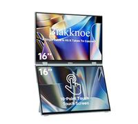 Biakknoe Pantalla táctil portátil de 16 pulgadas, extensor de pantalla portátil FHD de 1920 x 1200 FHD con USB-C/HDMI, monitor portátil plegable Plug & Play para portátil/Mac/PC/teléfono/Windows