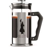 Bialetti Prensa de café Preziosa, filtro de prensa francesa para café o té, cuerpo de acero inoxidable y recipiente de vidrio de borosilicato, apto para lavavajillas, 1 litro, 8 tazas