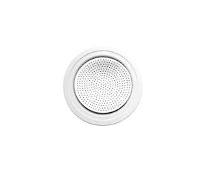 Bialetti 0800006 - Juego de 3 Juntas + Filtro para cafeteras Italianas de 12 Tazas, Metal, Color Blanco, 5 x 5 x 1 cm