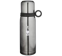 Bialetti Botella térmica To Go con tapa de taza (doble pared), mantiene el calor durante 12 horas y el frío durante 24 horas, capacidad de 460 ml, gris, gris oscuro