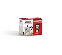 Bialetti Cafetera, Aluminio, 6 Tazas + Perfetto Moka, Gris, negro