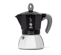 Bialetti Cafetera de Inducción Italiana - Moka de Inducción distintos tamaños 2, 4, 6 Tazas, Cafetera de Aluminio y Acero de Alta Calidad color Rojo y Negro para uso en Cocina
