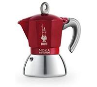 Bialetti Cafetera Moka Induction – 4 tazas (150 ml) – Aluminio, compatible con inducción – Rojo