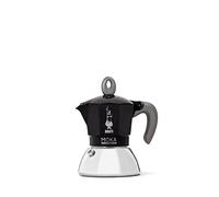 Bialetti - Cafetera Moka de Inducción, Adecuada para todo tipo de Placas, 2 Tazas de Café Espresso ( 100 Ml), Negro