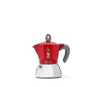 Bialetti - Cafetera Moka de Inducción, Adecuada para todo tipo de Placas, 4 Tazas de Café Espresso (150 Ml), Rojo
