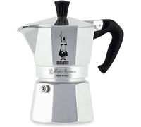 Bialetti Cafetera Moka express De Dos Tazas Aluminio Mango Ergonómico