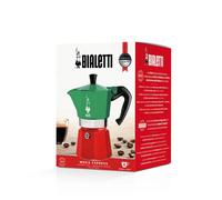 Bialetti cafetera Moka Express tricolor, 6 tazas, mango a prueba de quemaduras,