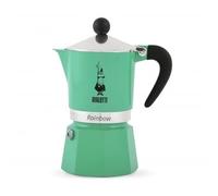 Bialetti Cafetera Moka Rainbow, 1 taza, aluminio, verde menta, 60 ml