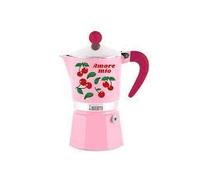 Bialetti Cafetera Moka Rainbow Amore Mio 3 Tazas, Roja con Cerezas, Aluminio, 13