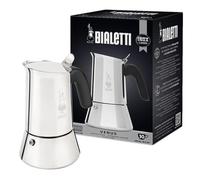 Bialetti Cafetera Venus, Mango Anti-escaldaduras, Apta para Inducción, 10 Tazas (460ml), Acero Inoxidable