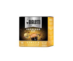 Bialetti Caffè d'Italia - Caja de 16 cápsulas Venecia, intensidad 7, compatibles con máquinas Bialetti sistema cerrado, 100% aluminio