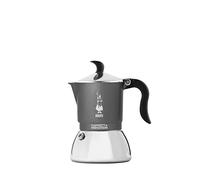 Bialetti Fiammetta Cafetera de inducción, 2 tazas (100 ml), Apta para todos los fuegos, Diseño elegante, Gris
