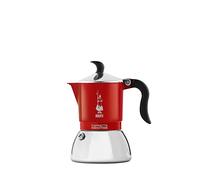 Bialetti Fiammetta Cafetera de inducción, 2 tazas (100 ml), Apto para todos los fuegos, Diseño elegante, Rojo