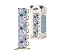 Bialetti Juego de 6 vasos apilables Bridgerton, porcelana, 60 ml