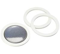 Bialetti Doble Malla Kit de Repuesto para cafetera de 6 Tazas (Junta de Goma y Filtro) en Acero Inoxidable, 1 cm