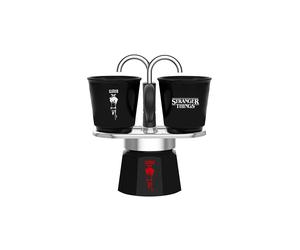 BIALETTI Mini cafetera exprés para 2 tazas STRANGER THINGS negro