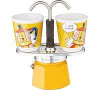 Bialetti Mini Express color amarillo, cafetera + 2 vasos