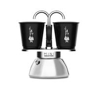 Bialetti Mini Express Induction, cafetera de inducción, 2 tazas (100 ml), apta para todo tipo de fuegos, negra