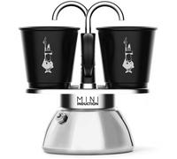 Bialetti Mini Express Moka Inducción Cafetera Aluminio Negro 2 Tazas
