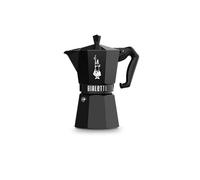 Bialetti Mocha Exclusive Black - 6 tazas de fuego abierto (cafetera, máquina de espresso, makinetta)