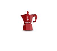 Bialetti Mocha Exclusive Italian Red para 3 tazas, fuego directo (cafetera, máquina de espresso, makinetta)