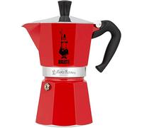Bialetti - Moka Color: icónica cafetera espresso para estufa, café italiano real, cafetera Moka de 3 tazas (130 ml), aluminio, rojo