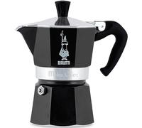 Bialetti - Moka Color: icónica cafetera espresso para estufa, hace café italiano real, tazas Moka Pot 3 (130 ml), aluminio, Negro, 3 Tazas
