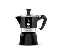 Bialetti - Moka Color: icónica cafetera espresso para estufa, hace café italiano real, tazas Moka Pot 6 (250 ml), aluminio, Negro, 6 Tazas