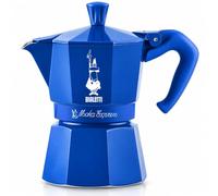 Bialetti Moka Express - Cafetera azul de aluminio, 1 taza o 3 tazas | Cuerpo octogonal, gas y eléctrico, colección especial, lavar a mano, diseño icónico
